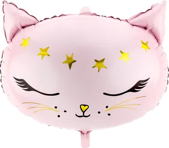 Balónek Party Deco Foliový balon 48 x 36 cm kočka/růžový