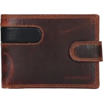 Peněženka Pánská kožená peněženka SendiDesign Martin - hnědo-černá