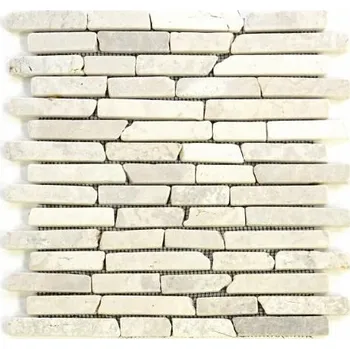 Obklad Kamenný obklad venkovní + vnitřní, mozaika mramorová krémová, 1 m2