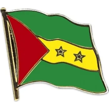 Odznak (pins) 20mm vlajka Svatý Tomáš a Princův ostrov - barevný