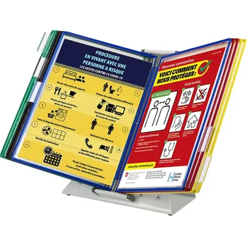 Značení Antimikrobiální stolní stojan s průhlednými tabulkami Tarifold