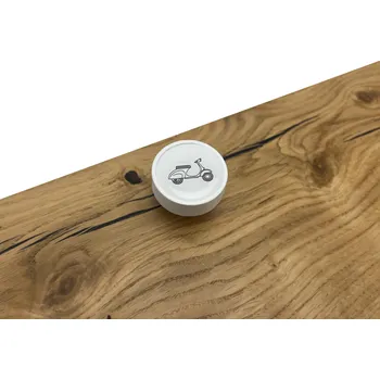 Nábytkové kování In-Design Nábytková knopka Nero bílá, motiv skútr V32