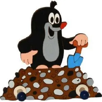 Manufaktura DoDo Dřevěný věšáček Krtek na hromádce