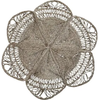 Koberec Přírodní kulatý koberec z mořské trávy ve tvaru květu Flow - Ø150 cm