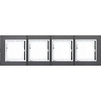 Elektroinstalační materiál Timex Rámeček čtyřnásobný MAGIC grafit + chrom