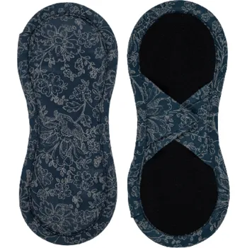 Menstruační vložka Bamboolik Látkové slipové vložky biobavlna - satén (suchý zip) Tmavě modré ornamenty