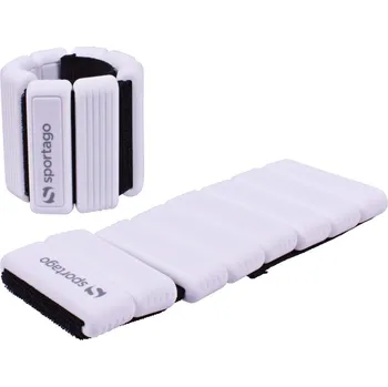Zátěžové oblečení Sportago Fity Groove silikonové závaží na kotníky 2x0,5 kg, bílé
