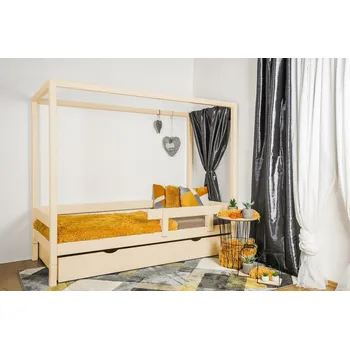 Vyspimese.CZ Dětská postel Míša se zábranou-jeden šuplík 80x180 cm, lak