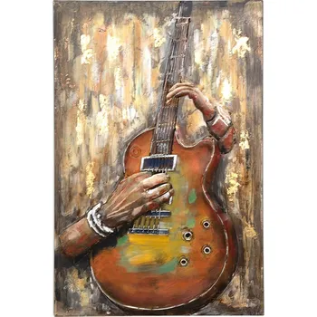 Obraz Nástěnný 3D kovový obraz ruce hrající na kytaru - 80*4*120 cm