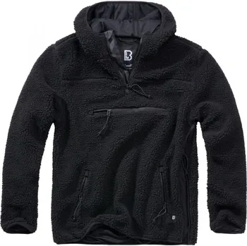 Pánské oblečení Bunda Brandit Teddyfleece Worker Pullover černá - 3XL