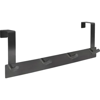 Věšák Walteco Věšák na dveře 4 háčky, zavěšení 40mm, matná černá