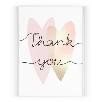 Plakát Plakát / Obraz Děkuji Pololesklý saténový papír A4 - 21 x 29,7 cm