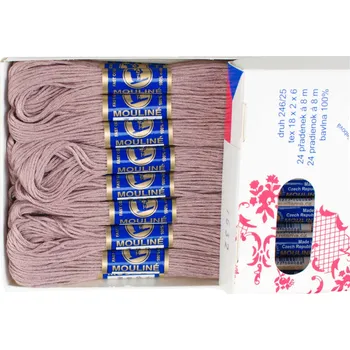 Příze Snový svět 7632 - Bavlněná vyšívací příze Mouline teplá hnědá
