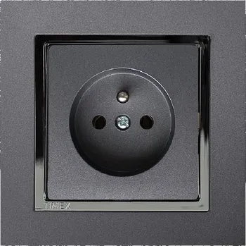 Stavebniny Timex Kompletní zásuvka Magic grafit + chrom