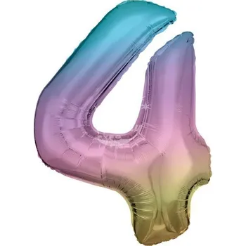 Zábavní pyrotechnika Fóliová číslice 4 - duhová - 86 cm