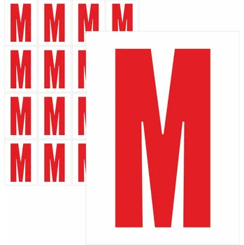 Speciální papír Písmena samolepící červená M samolepící vinylová fólie velikost znaku 95 mm