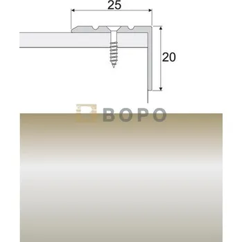 přechodová lišta Schodová lišta Profilteam E07 Inox šroubovací 25 x 20 mm 120 cm