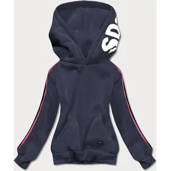 Dámská mikina Tmavě modrá sportovní dámská mikina s lampasy (26015) odstíny modré M (38)