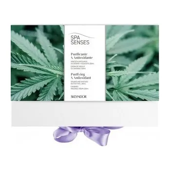 Kosmetická sada Skeyndor Spa Senses Purifying and Antioxidant Set - Sezamový máslový peeling 200 ml + konopný krém 200 ml Dárková sada