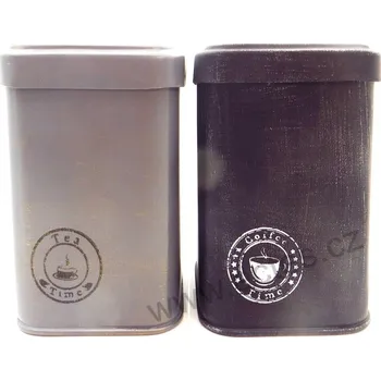 Dóza na potraviny ChaCult RUBEN jednobarevná nerezová dóza s kulatým logem | 2-MIX: černá Coffee, šedá Tea