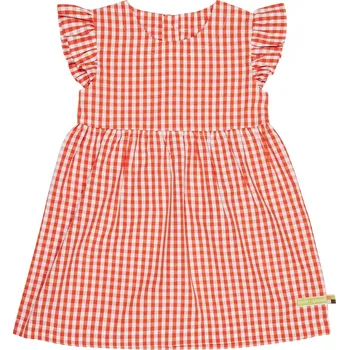 Dívčí šaty Dívčí kárované šaty bez rukávů Tmavě oranžová loud + proud Velikost: 110/116