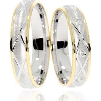 Prsten Zlatnictví Helios Zlaté snubní prsteny C-1041 Kameny: Se Zirkony