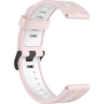 eses Silikonový řemínek dírkovaný - Růžovo bílý, 22 mm