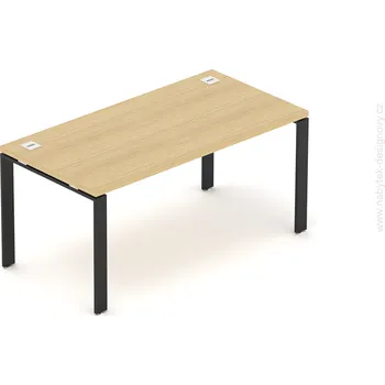 Jednací stůl NABYTEK-DESIGNOVY.CZ - DEB1280U - Kancelářský stůl EPIC, 120/140/160/180cm, kovová podnož U, dub/černá