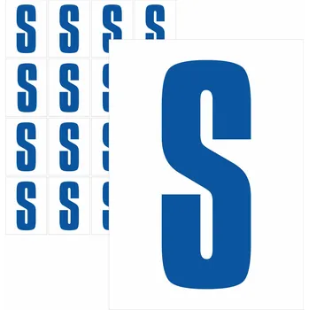 Speciální papír Písmena samolepící modrá S samolepící vinylová fólie velikost znaku 95 mm