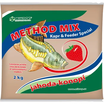Návnadová surovina MIKROP ČEBÍN Method Mix jahoda/konopí 2 kg