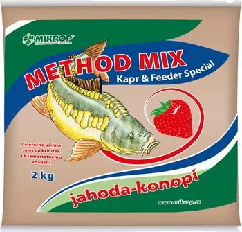 Návnadová surovina MIKROP ČEBÍN Method Mix jahoda/konopí 2 kg