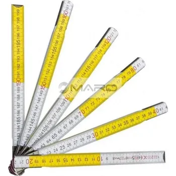 Dílna Triumf Metr skládaný dřevěný 2 m, bílo/žlutý, 032-00735