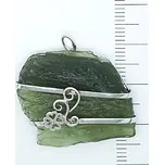 Přírodní vltavín ve stříbře , stříbrný přívěsek, 5,45 g