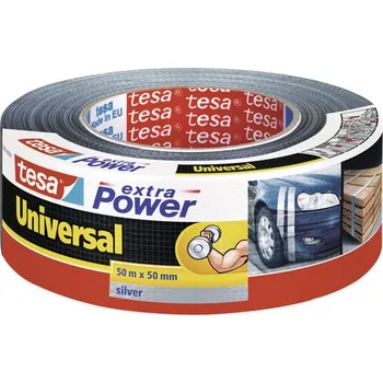 Opravná páska tesa Extra Power Universal, textilní, silně lepivá - stříbrná 50 m x 50 mm