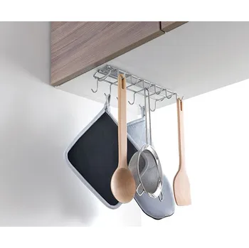 Odkapávač na nádobí Metaltex Výsuvný držák s 12 háčky Hooks, na hrníčky na kávu a kuchyňské náčiní, 13 x 28 x 5 cm