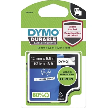 Pásek do tiskárny Dymo D1 Durable 1978364 černá na bílé 12 mm x 5,5 m