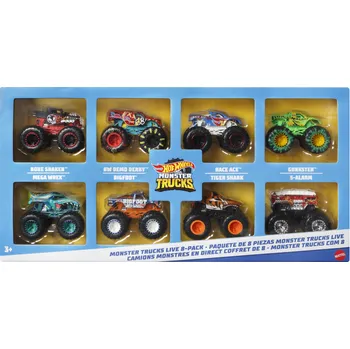 autíčko Mattel Hot Wheels Monster Trucks hrdinové 8 ks