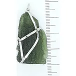 Přírodní vltavín ve stříbře , stříbrný přívěsek, 6,28 g