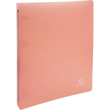 Pořadač 4 kroužek Exacompta Pastel, A4 maxi, hřbet 40 mm, PP, korálový