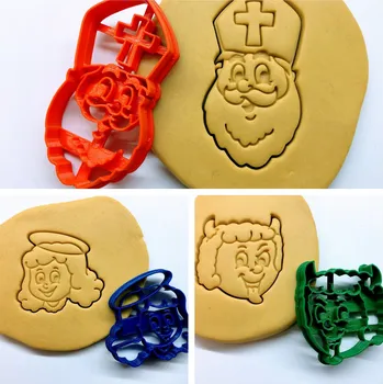 Vánoční dekorace Mikulášské tváře #1 (Mikuláš, čert, anděl) vykrajovátko