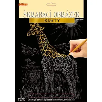 vyškrabávací obrázek ARTLOVER Škrabací obrázek (zlatý) - Žirafa