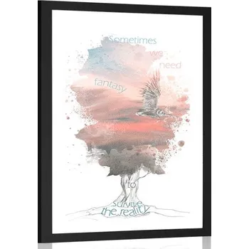 Plakát Dovido Plakát s paspartou motivační citát o fantazii