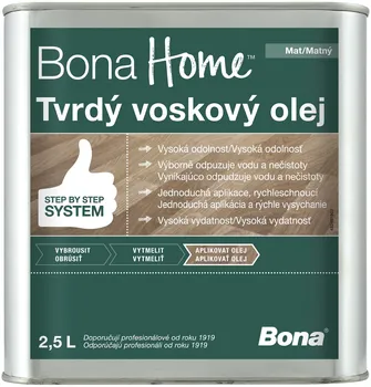 Olej na dřevo Bona Home tvrdý voskový olej 2,5 l transparentní