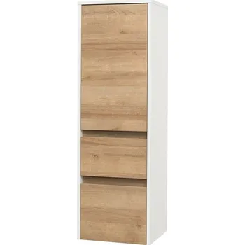 Koupelnový nábytek Opto koupelnová skříňka vysoká 125 cm, levé otevírání, bílá/dub Riviera CN934L