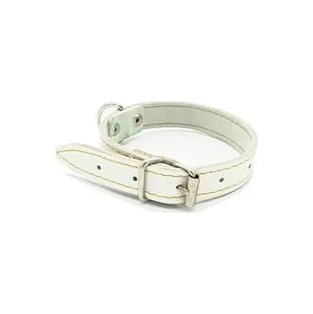 Obojek pro psa Obojek na psa kožený 30cm/14mm bílý