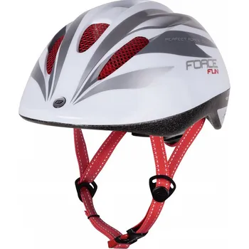 Cyklistická přilba přilba FORCE FUN STRIPES dětská, bílo-šedo-červ M