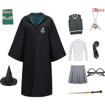 Karnevalový kostým Dámský kostým Harry Potter - set pro dospělé 10 ks Druh: Zmijozel, Velikost: L