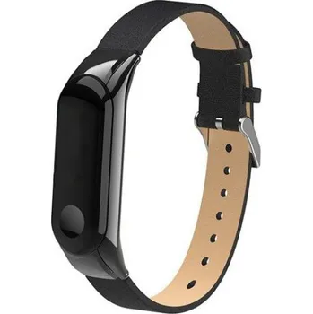 Příslušenství k chytrým hodinkám eses Kožený řemínek pro Xiaomi Mi Band 5 a Xiaomi Mi Band 6 - Černý