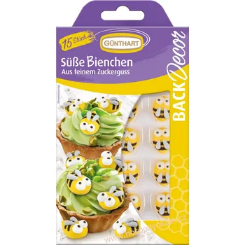 Jedlá dekorace na dort Günthart Cukrová dekorace včelky 15 ks