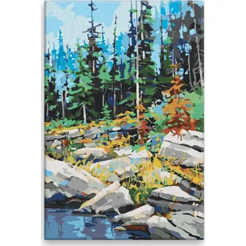 Dětské zboží Malování podle čísel - Horská příroda - 40x60 cm, bez dřevěného rámu - CZ výroba